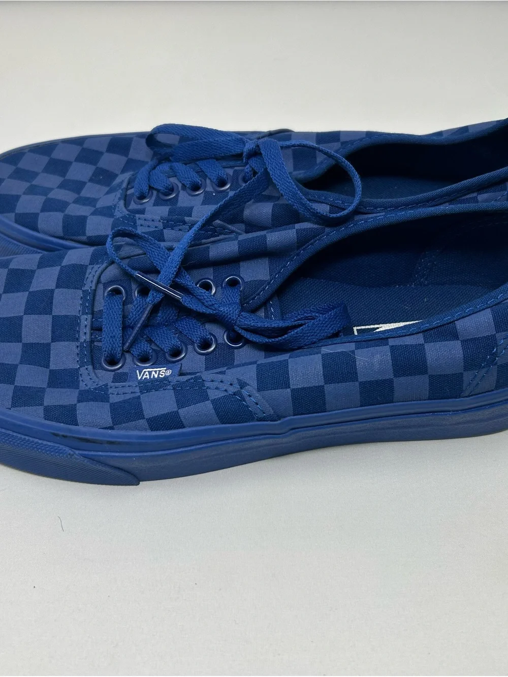 Vans Blue Checkerboard Canvas Low-Top Sneakers